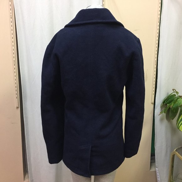 Aeropostale Women's Pea Coat Double Breasted Wool Blend Size XS Navy Blue - Picture 4 of 11